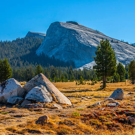 Tuolumne Meadows aan de Tioga Road, Yosemite