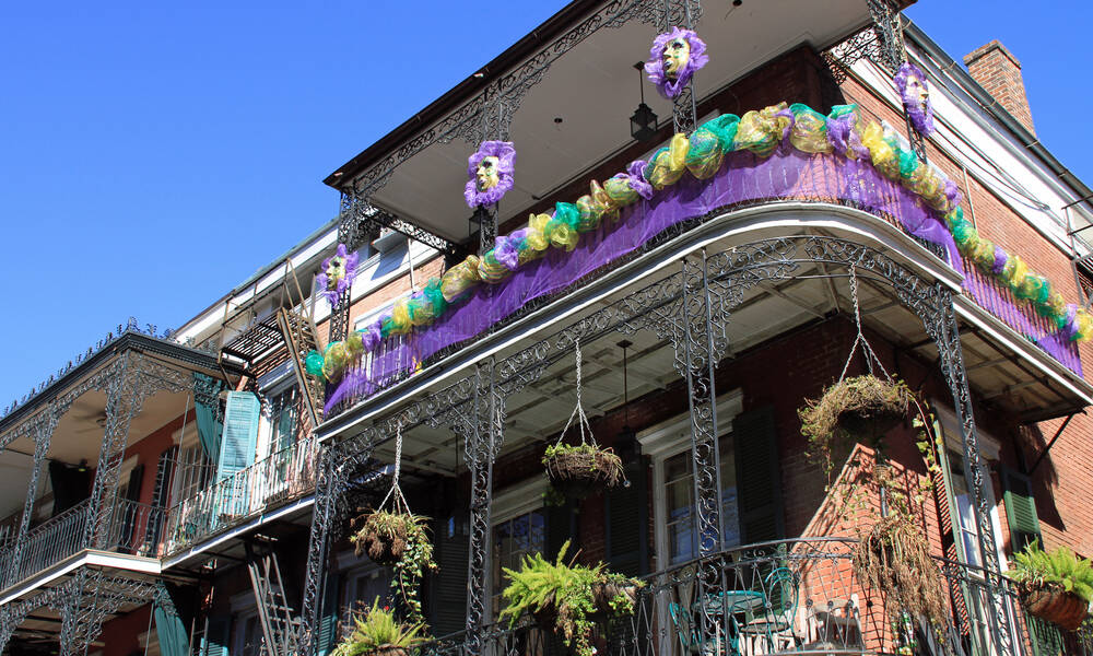 Mardi Gras in French Quarter, New Orleans Louisiana