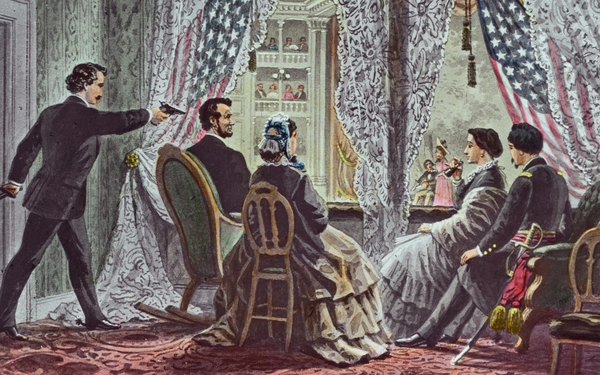 John Wilkes Booth schiet president Lincoln dood in Ford's Theatre