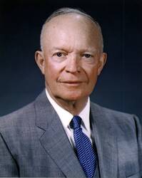 Portret van president Dwight David Eisenhower, president van de VS van 1953-1961