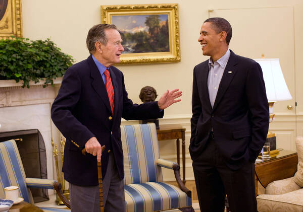 George H.W. Bush met Obama