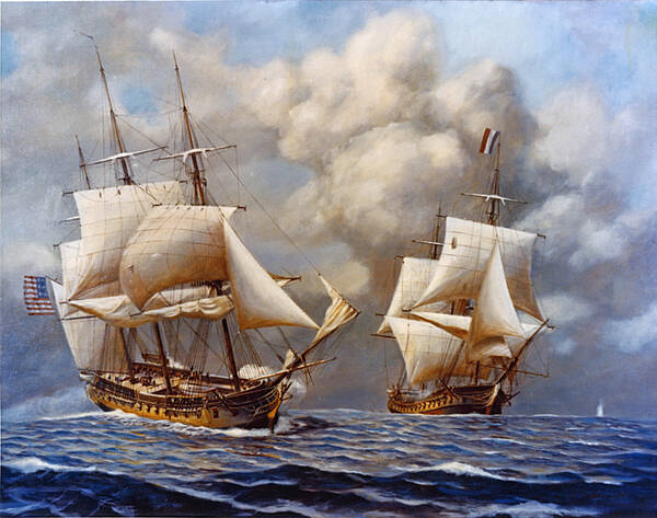 De Quasi War met Frankrijk was voor John Adams een bewijs dat de marine aan hervorming toe was