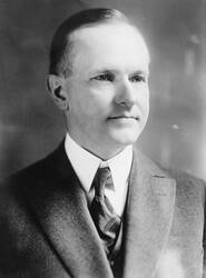 Portret van president John Calvin Coolidge, president van Amerika van 1923 tot 1929