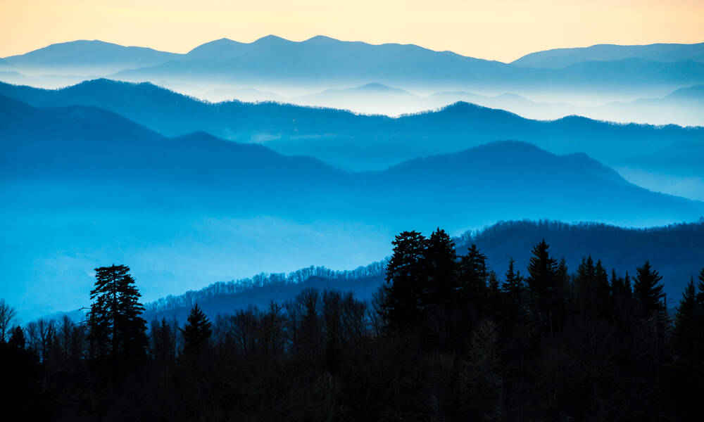Great Smoky Mountains vanaf Newfound Gap Road