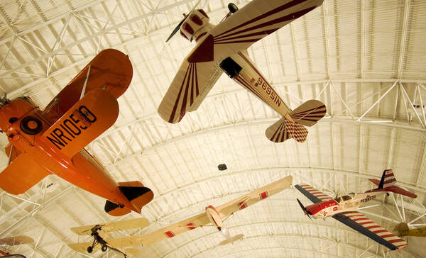 Bekijk vliegtuigen en ruimteraketten in het Air and Space Museum in Washington DC