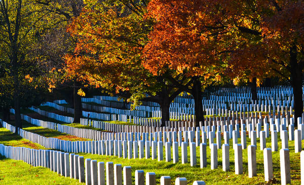 Een bezienswaardigheid net buiten Washington DC is Arlington National Cemetery