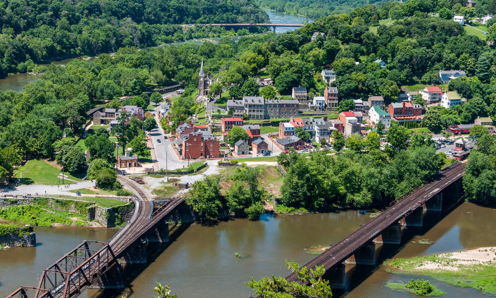 Harpers Ferry vanaf Maryland Heights