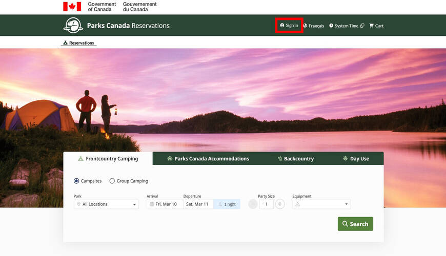 Jouw account bij Parks Canada is aangemaakt
