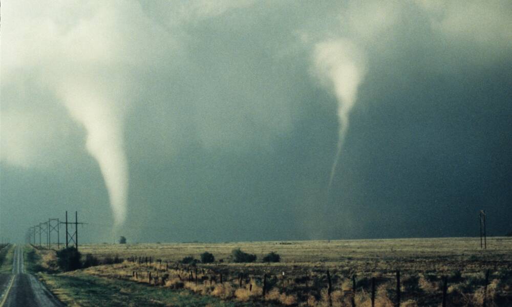 Tornado boven de US Great Plains