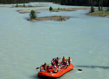 Jasper National Park raften op de Athabasa-rivier