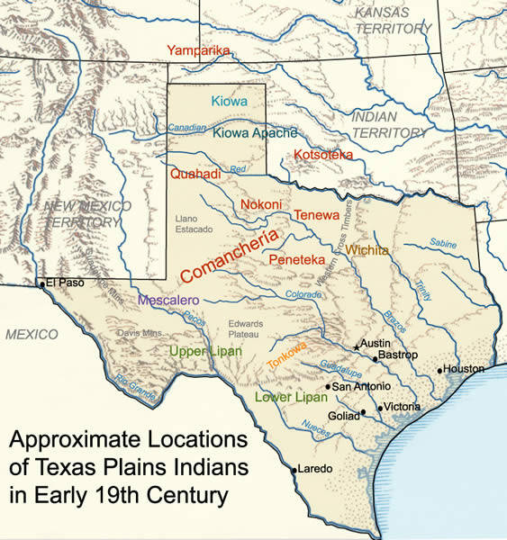 Plattegrond Texas 19e eeuw
