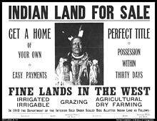 Reclame voor verkoop Indiaans grondgebied