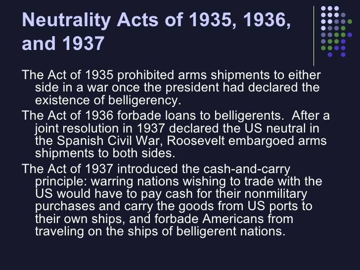 1935: Neutrality Acts