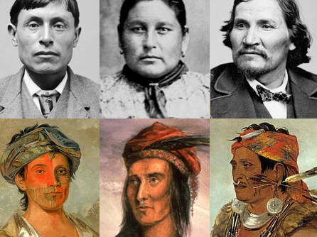 Portretten van Shawnee indianen