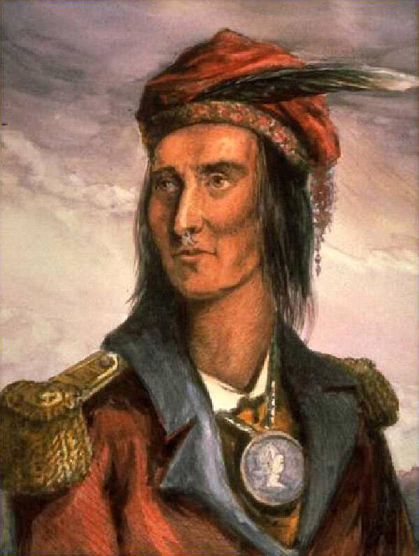 De Shawnee-indiaan Tecumseh trok met een groot indiaans leger ter strijde